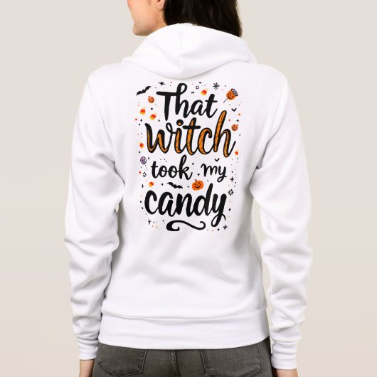 Die heks nam mijn Snoep typografie voor en achter Hoodie (Achterkant)