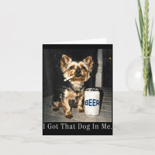 Die hond heb ik in Funny Yorkie die een sigaret ro Kaart