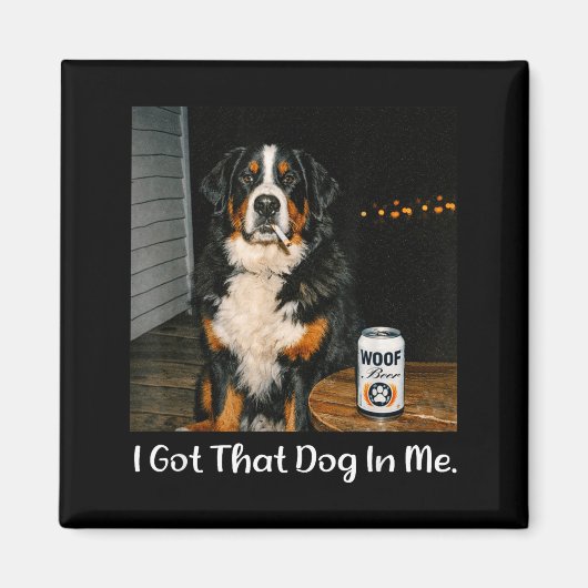 Die hond heb ik in grappige bernese mountain dog m magneet (Voorkant)