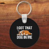 Die hond in grappige slapende Engelse bulldog Sleutelhanger (Voorkant)
