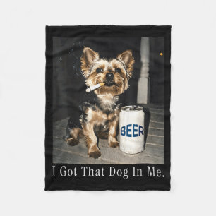 Die hond in grappige Yorkie die sigaret rookt Fleece Deken
