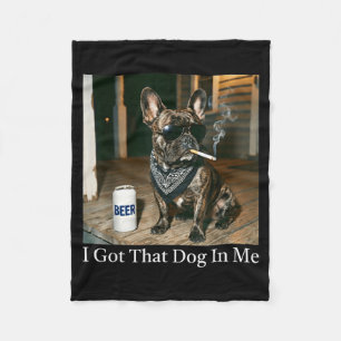 Die hond in het Frans bulldog die sigaret rookt Fleece Deken