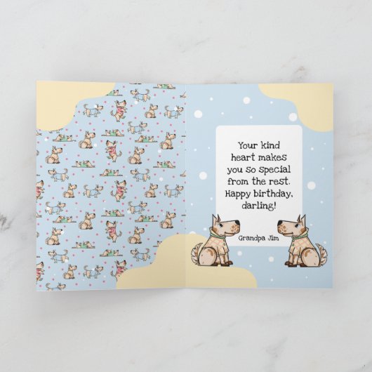 Die hond van de blauwe gele leeftijd kaart (Binnen)