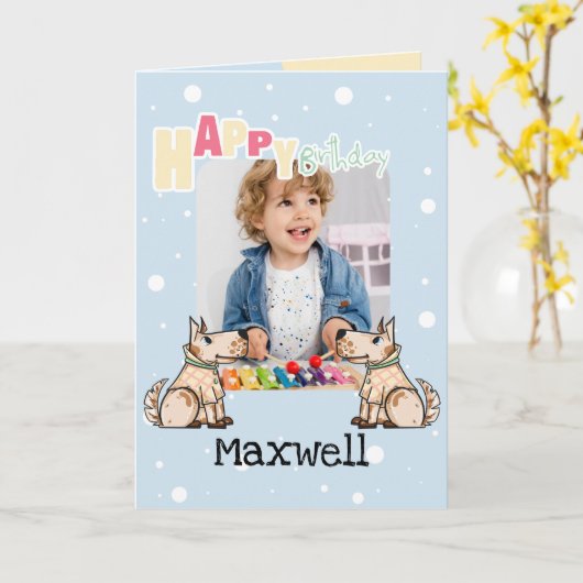 Die hond van de blauwe gele leeftijd kaart (Gele Bloem)