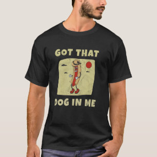 Die hond zit in mij Grappige Hotdog Cowboy T-shirt
