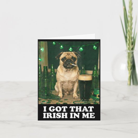 Die Ierse in mij op het pug-feest 2026 St. Patrick Kaart (Voorkant)