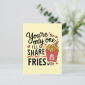 Die ik mijn frietjes zal delen met grappige Valent Briefkaart (Staand voorkant)