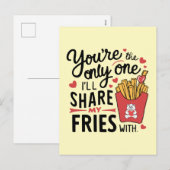 Die ik mijn frietjes zal delen met grappige Valent Feestdagenkaart (Voorkant / Achterkant)