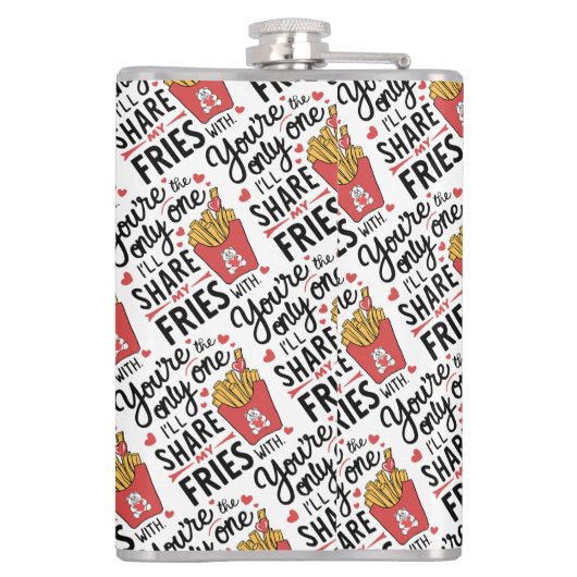 Die ik mijn frietjes zal delen met grappige Valent Heupfles (Achterkant)