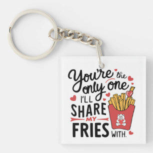 Die ik mijn frietjes zal delen met grappige Valent Sleutelhanger