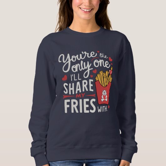 Die ik mijn frietjes zal delen met grappige Valent Trui (Voorkant)