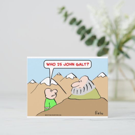 die john galt ayn rand objectivisme is briefkaart (Staand voorkant)