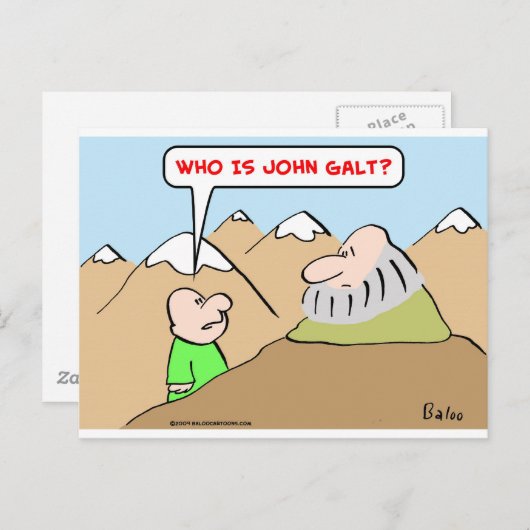 die john galt ayn rand objectivisme is briefkaart (Voorkant / Achterkant)