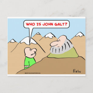 die john galt ayn rand objectivisme is briefkaart