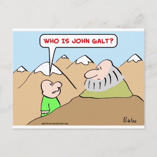 die john galt ayn rand objectivisme is briefkaart (Voorkant)
