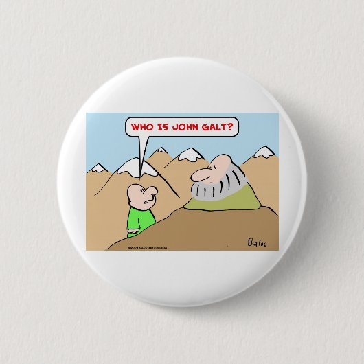 die john galt ayn rand objectivisme is ronde button 5,7 cm (Voorkant)