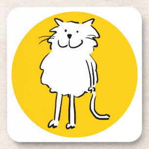 Die Kat cartoon. Kat staat. Onderzetter