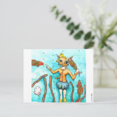 Die Katzen-Frau liebt saubere Ohren! Briefkaart (Staand voorkant)