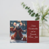 Die kl. Ratte wünscht frohe Weihnachten Briefkaart (Staand voorkant)