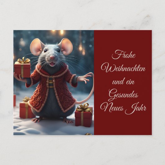 Die kl. Ratte wünscht frohe Weihnachten Briefkaart (Voorkant)