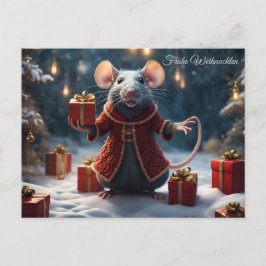 Die kl. Ratte wünscht frohe Weihnachten Briefkaart