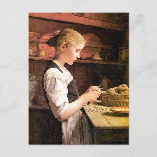 Die kleine Kartoffelschälerin Briefkaart (Voorkant)
