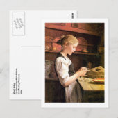 Die kleine Kartoffelschälerin Girl Peeling Potatos Briefkaart (Voorkant / Achterkant)