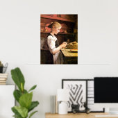 Die kleine Kartoffelschälerin Girl Peeling Potatos Poster (Thuiskantoor)