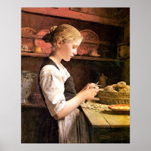 Die kleine Kartoffelschälerin Poster (Voorkant)