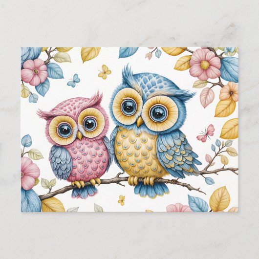 Die kleine und die große Eule Briefkaart (Voorkant)