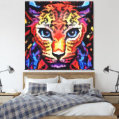 Die Kleurrijke Luipaard Uiterlijk Canvas Afdruk (Insitu (Slaapkamer))