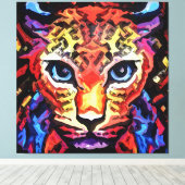 Die Kleurrijke Luipaard Uiterlijk Canvas Afdruk (Insitu (Houten vloer))