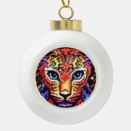 Die Kleurrijke Luipaard Uiterlijk Keramische Bal Ornament