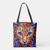 Die Kleurrijke Luipaard Uiterlijk Tote Bag (Achterkant)