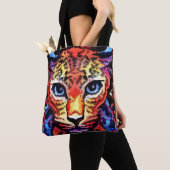 Die Kleurrijke Luipaard Uiterlijk Tote Bag (Dichtbij)