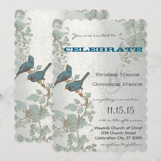 Die knipvogels die in een boombruiloft zitten kaart (Voorkant / Achterkant)