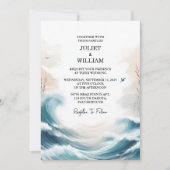 Die Lente Zomer Ocean Beach Bestemming Bruiloft Kaart (Voorkant)