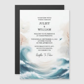 Die Lente Zomer Ocean Beach Bestemming Bruiloft Magnetische Uitnodiging (Voorkant / Achterkant)