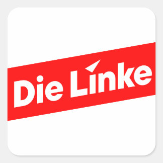 Die linke vierkante sticker
