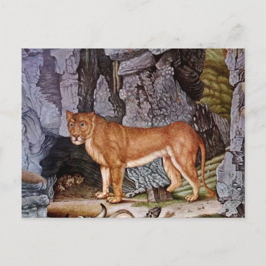Die Löwin of The Lioness (1832) Briefkaart (Voorkant)
