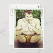 Die man bij het zwembad Briefkaart (Voorkant / Achterkant)