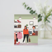 Die meid | Chic Kleurrijk Alledaags Ontwerp Briefkaart (Staand voorkant)