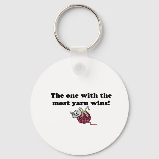 Die met de meeste garen wint sleutelhanger (Voorkant)