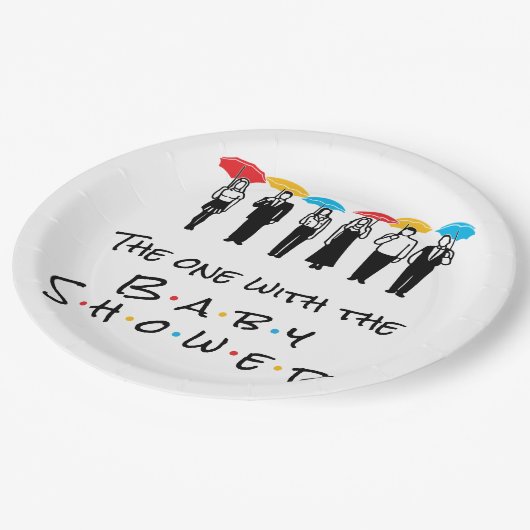 Die met het Baby shower Papieren Bordje (Gekanteld)