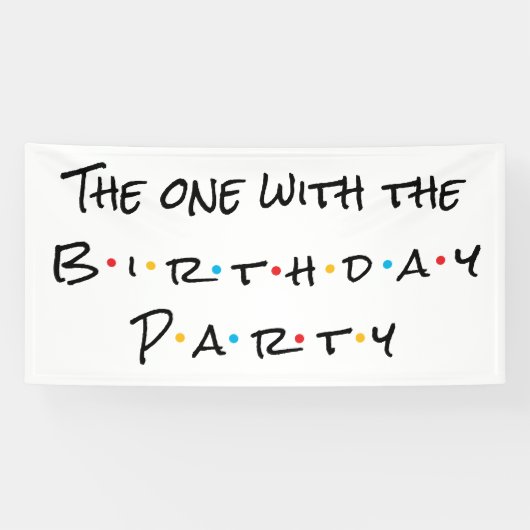 Die met het verjaardagsfeestje spandoek (Horizontaal)