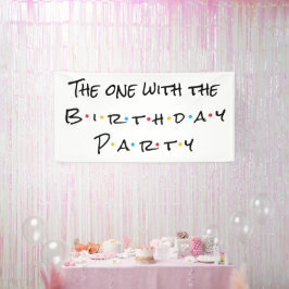 Die met het verjaardagsfeestje spandoek