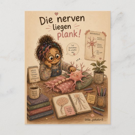 Die Nerven liegen plank Briefkaart (Voorkant)