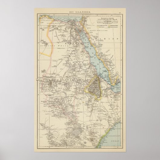 Die Nillander - Atlas Map of the Nile Poster (Voorkant)