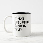 Die nuttige man van de Unie (THUG) Tweekleurige Koffiemok (Links)