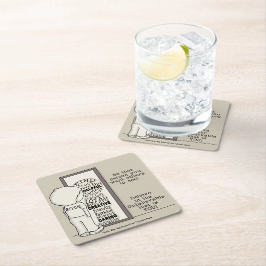 Die persoon zijn kartonnen onderzetters (Insitu)